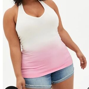 🆕 3X PINK DIP-DYE FOXY HALTER TOP
